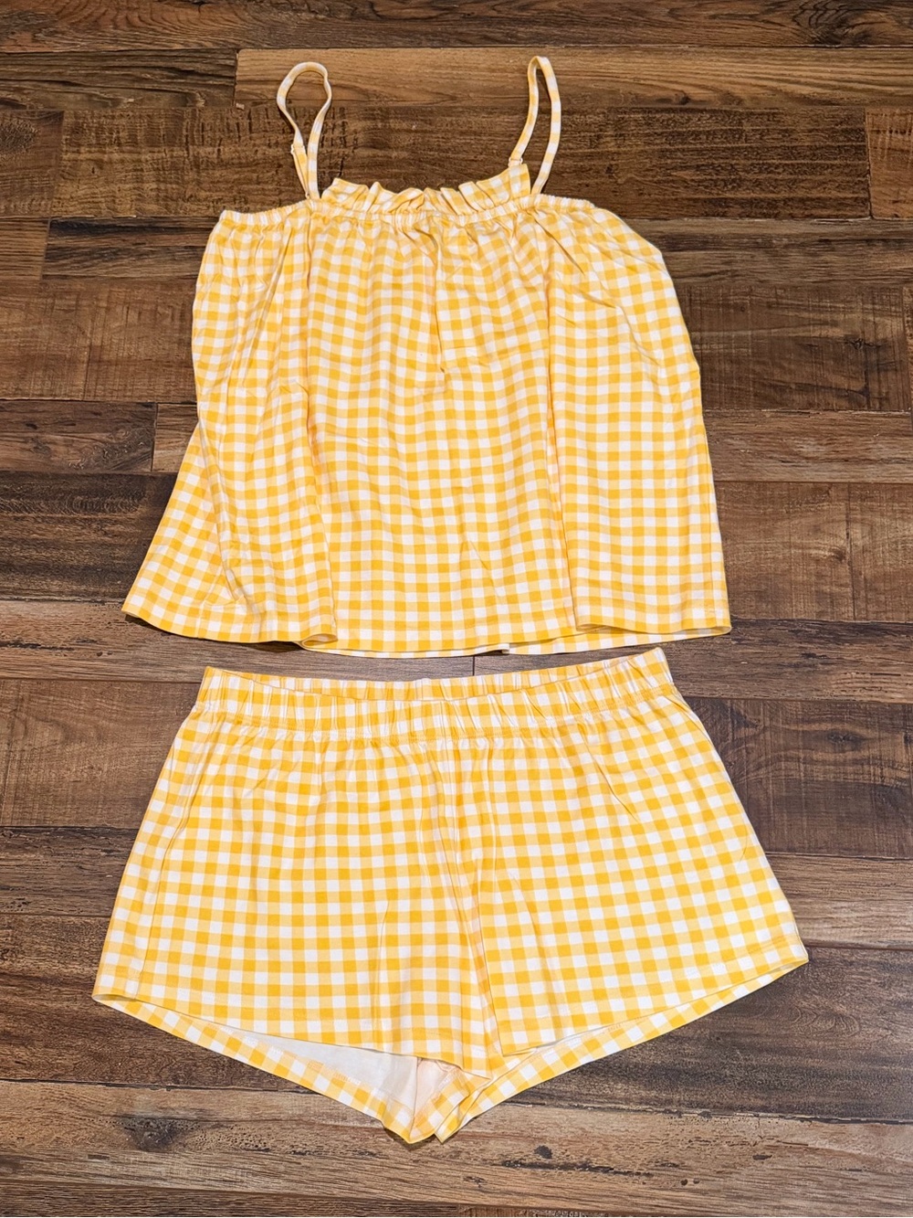 LAKE Yellow Gingham Cami & Short Sleep Set for Women